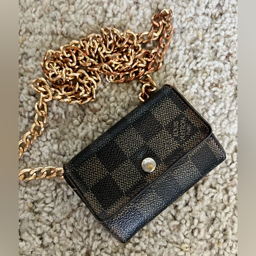 LOUIS VUITTON LV authentic ebene DAMIER cardholder business card holder coincase